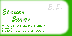 elemer sarai business card